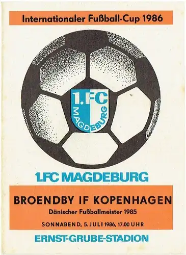 Pokalspiel 1. FC Magdeburg - Bröndby IF Kopenhagen. 