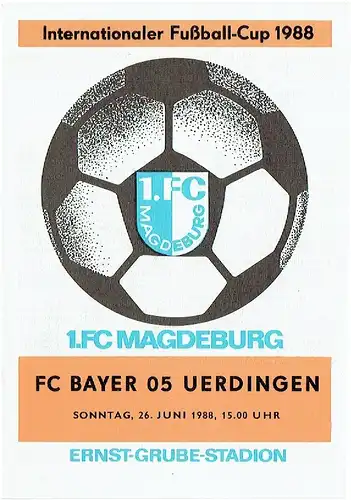 Pokalspiel 1. FC Magdeburg - FC Bayer 05 Uerdingen. 