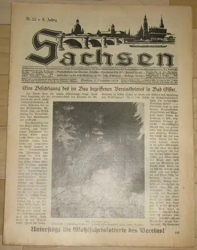 Sachsen
 Zeitschrift des Vereins der Beamten der vorm. Sächs. Staatseisenbahn, Bezirksverbandes Dresden des Reichsverbandes der Eisenbahnvereine, Sitz Kassel
 12/1928. 