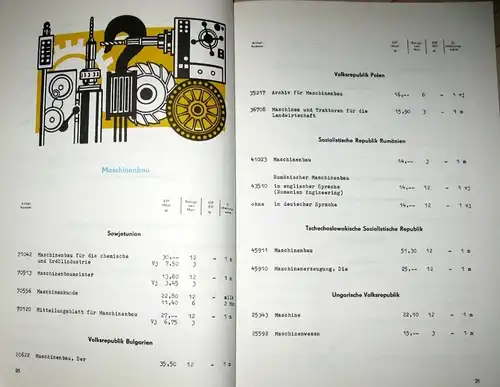 Zeitschriftenkatalog Sozialistische Länder des Zeitungsvertriebsamtes Berlin 1970/71. 