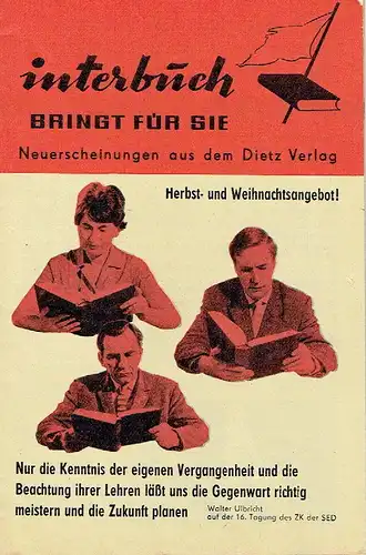 Herbst- und Weihnachtsangebot!
 Interbuch bringt für Sie Neuerscheinungen aus dem Dietz Verlag. 