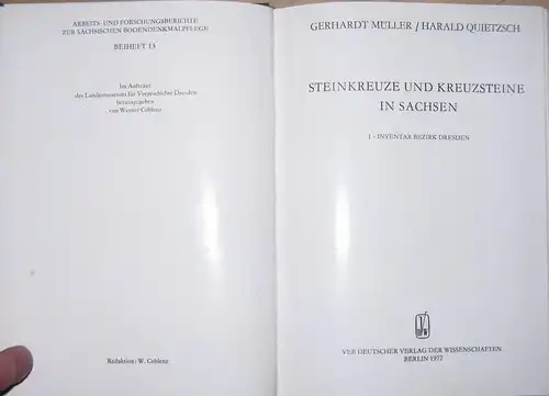 Gerhardt Müller
 Harald Quietzsch: Steinkreuze und Kreuzsteine in Sachsen. 