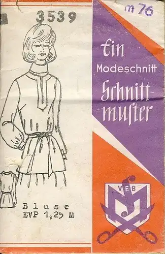 DDR-Schnittmusterbogen
 Ein Modeschnitt Schnittmuster, 3539. 