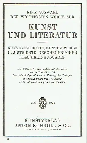 Eine Auswahl der wichtigsten Werke zur Kunst und Literatur
 Kunstgeschichte, Kunstgewerbe, illustrierte Geschenkbücher, Klassiker-Ausgaben. 