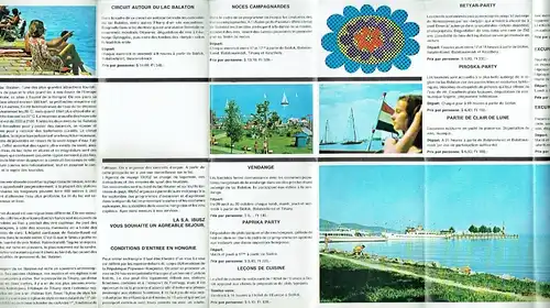 Programmes IBUSZ le Lac Balaton 1975. 