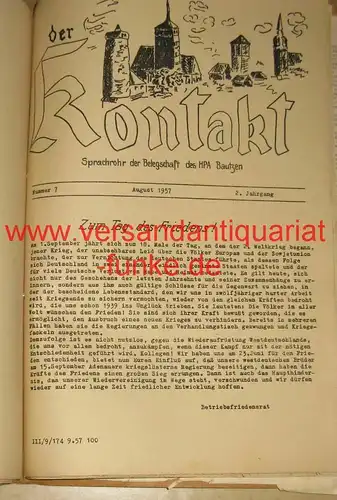 Konvolut von Betriebszeitungen 1956-1958 und 1961/62
 Hauptpostamt Bautzen. 