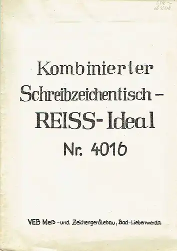 Kombinierter Schreibzeichentisch Reiss-Ideal Nr. 4016. 