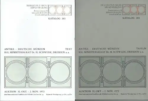 Sammlung Ministerialrat Dr. H. Schwede, Dresden u. a. Antike - Deutsche Münzen
 Katalog 280, komplett, 2 Bände. 