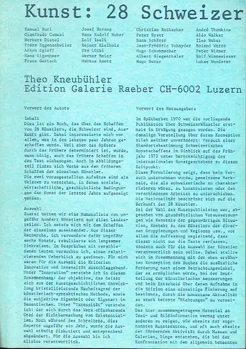 Theo Kneubühler: Kunst: 28 Schweizer. 