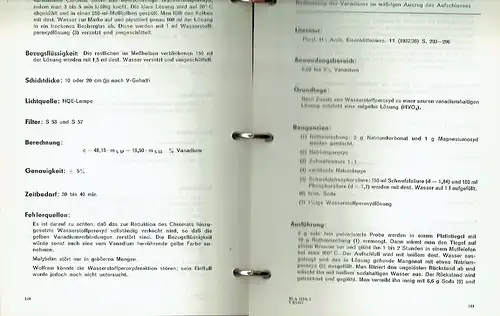 Arbeitsvorschriften für Pulfrich-Photometer
 Photometrische Bestimmungen in der Metall- und Hüttenindustrie. 