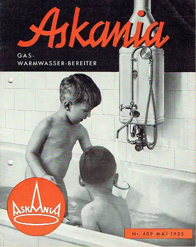 Askania Gas-Warmwasser-Bereiter
 Nr. 409 Mai 1935. 