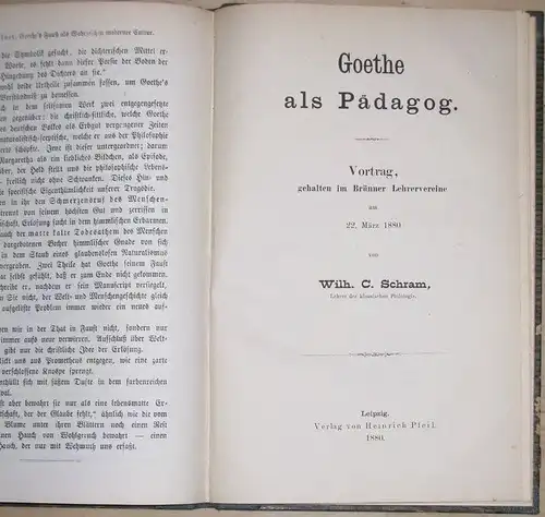 Dr. J. J. van Osterzee / Dr. Paul Haffner / Wilhelm C. Schram: Ein literarischer Vortrag / ? / Vortrag, gehalten im Brünner Lehrervereine am.. 