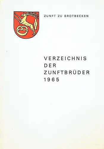 Verzeichnis der Zunftbrüder 1965. 