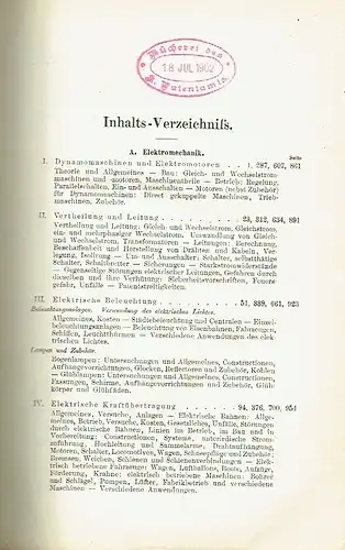 Fortschritte der Elektrotechnik
 Vierteljährliche Berichte über die neueren Erscheinungen auf dem Gesamtgebiete der angewandten Elektrizitätslehre mit Einschluß des elektrischen Nachrichten  und Signalwesens
 Das Jahr.. 