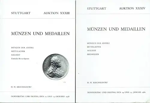 Münzen und Medaillen: Antike Mittelalter Neuzeit
 3 Auktionskataloge
 Auktionen XXXII, XXXIII und XXXIV. 