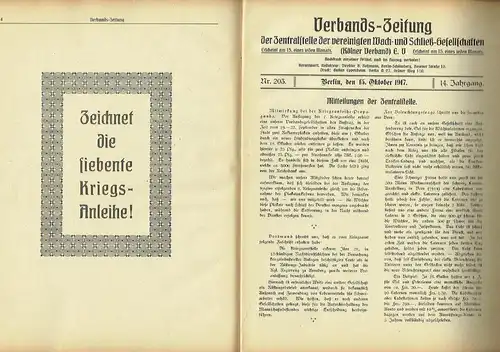 Verbands-Zeitung der Zentralstelle der Vereinigten Wach- und Schließ-Gesellschaften
 (Kölner Verband). 