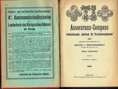 Assecuranz-Compass
 Internationales Jahrbuch für Versicherungswesen. 