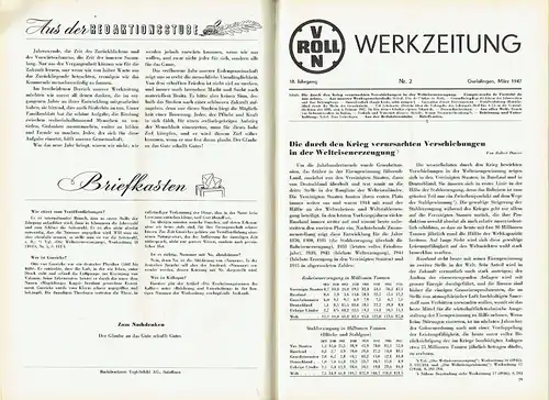 Von Roll Werkzeitung
 18.-20. Jahrgang. 