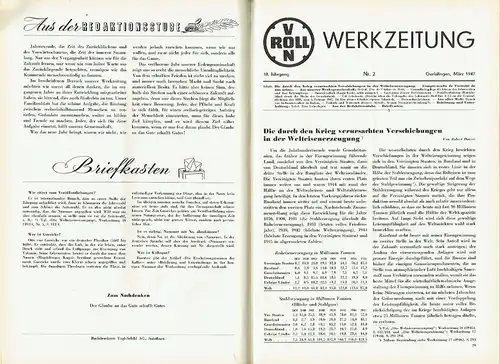 Von Roll Werkzeitung. 