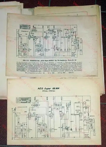 Abgleich-Vorschriften und Trimmerpläne
 Rundfunk-Schaltbilder aller Industrie-Empfänger. 