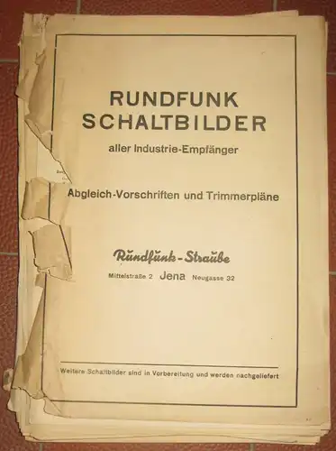 Abgleich-Vorschriften und Trimmerpläne
 Rundfunk-Schaltbilder aller Industrie-Empfänger. 