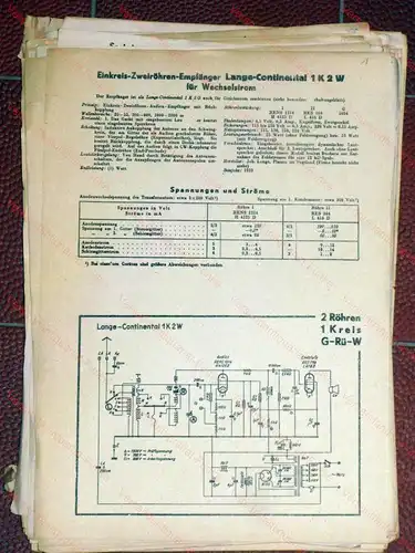 Rundfunk-Schaltbilder aller Industrie-Empfänger
 Abgleich-Vorschriften und Trimmerpläne
 Lange, Loewe, Lorenz und Lumophon-Geräte der Baujahre 1928/29 bis 1939/40. 