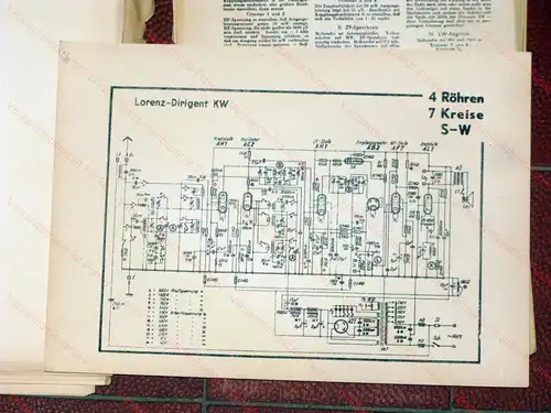 Rundfunk-Schaltbilder aller Industrie-Empfänger
 Abgleich-Vorschriften und Trimmerpläne
 Lange, Loewe, Lorenz und Lumophon-Geräte der Baujahre 1928/29 bis 1939/40. 