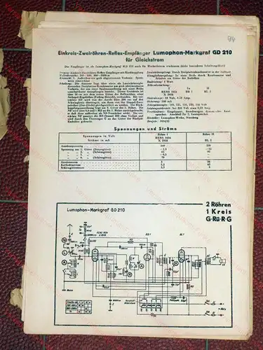 Rundfunk-Schaltbilder aller Industrie-Empfänger
 Abgleich-Vorschriften und Trimmerpläne
 Lange, Loewe, Lorenz und Lumophon-Geräte der Baujahre 1928/29 bis 1939/40. 