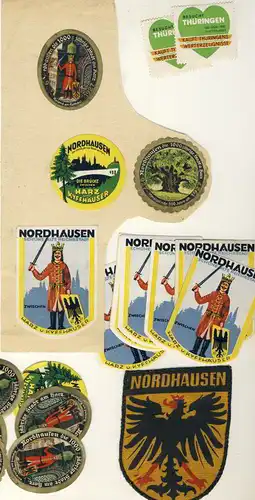 28 Reklamemarken der Stadt Nordhausen zur 1000-Jahrfeier 1927 u. a. 