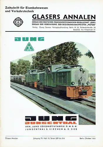 Glasers Annalen
 Zeitschrift für Verkehrstechnik und Maschinenbau
 Heft 10/1955. 