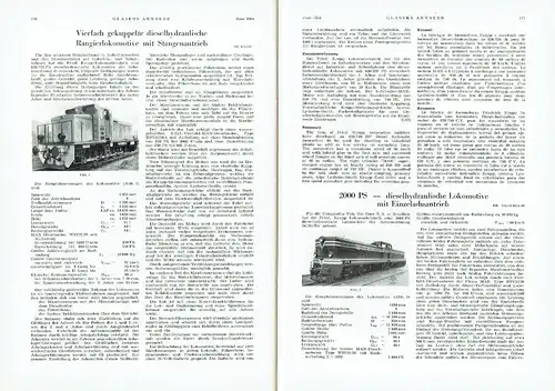 Glasers Annalen
 Zeitschrift für Verkehrstechnik und Maschinenbau
 Heft 6/1954. 