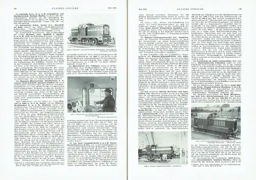 Glasers Annalen
 Zeitschrift für Verkehrstechnik und Maschinenbau
 Heft 5/1954. 