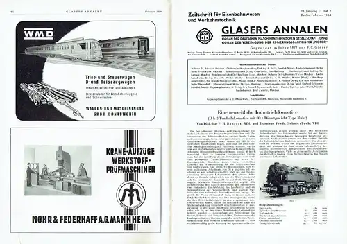 Glasers Annalen
 Zeitschrift für Verkehrstechnik und Maschinenbau. 