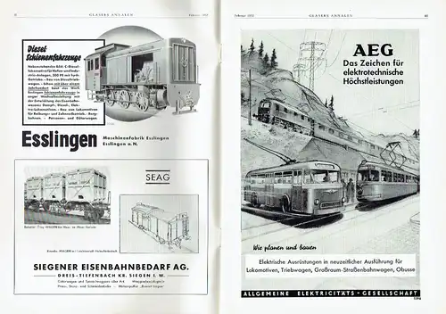 Glasers Annalen
 Zeitschrift für Verkehrstechnik und Maschinenbau
 Heft 2/1952. 