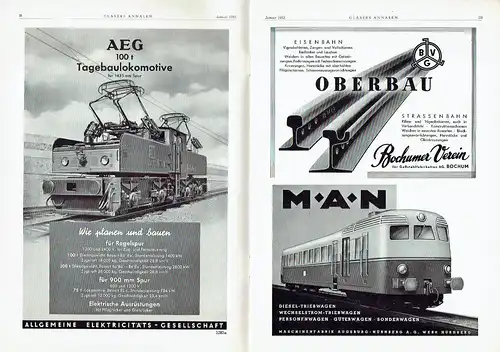 Glasers Annalen
 Zeitschrift für Verkehrstechnik und Maschinenbau
 Heft 1/1952. 