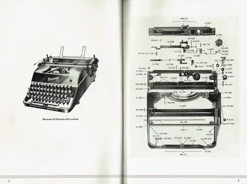 Klein-Schreibmaschinen
 Ersatzteile. 