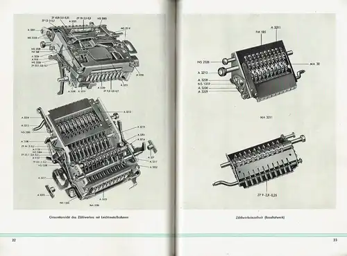Addiermaschinen
 Ersatzteile. 