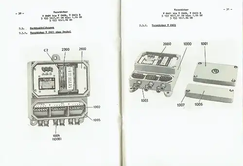 Verstärker V 0401 bis V 0404, V 0403B, 5 153 10:1.1100 bis :1.1400, 5 153 10:1.1800
 Technische Beschreibung. 