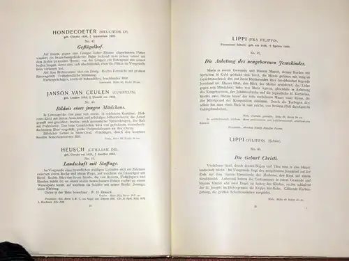 Collection Bourgeois Frères / Katalog der Gemälde
 Gemälde von Meistern des XIV. bis XVIII. Jahrhunderts. Gemälde, Zeichnungen etc. neuzeitiger Meister. Versteigerung zu Köln wegen Auflösung.. 