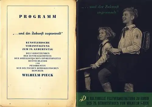 Die kulturelle Festveranstaltung zu Ehren des 75. Geburtstages von Wilhelm Pieck   Erfahrungen und Lehren zur Entwicklung der kulturellen Massenarbeit und zur Vorbereitung der.. 