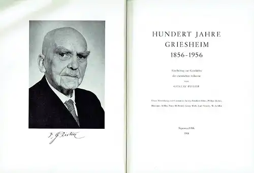 Gustav Pistor: Hundert Jahre Griesheim 1856-1956
 Ein Beitrag zur Geschichte der chemischen Industrie. 