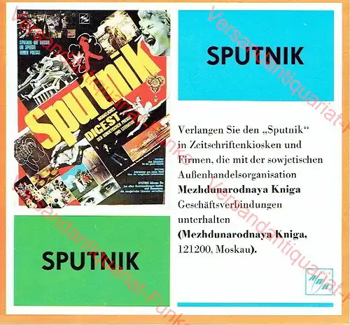 Werbung für die Zeitschrift Sputnik. 