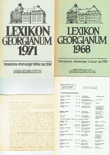 Verzeichnis ehemaliger KGGer der DDR
 Lexikon Georgianum 1968 / 1971. 