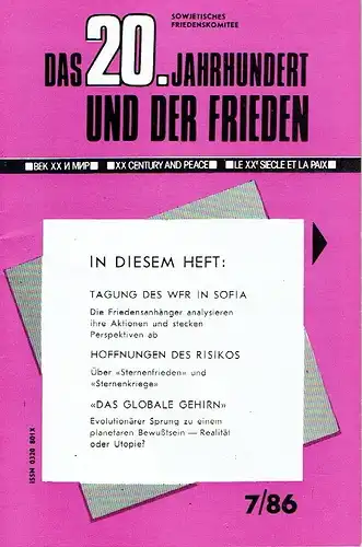 Bulletin
 Das 20. Jahrhundert und der Frieden. 