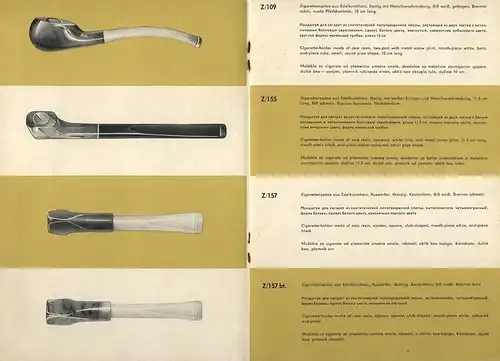 Zigarren- und Zigaretten-Spitzen
 Prospekt für Raucher-Utensilien. 