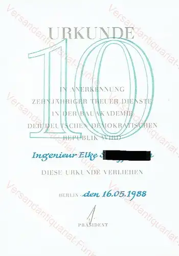 Sammlung von Urkunden eines Ehepaares aus Dresden. 