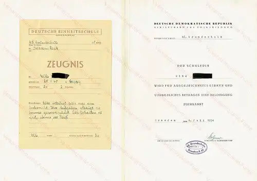 Sammlung von Urkunden eines Ehepaares aus Dresden. 