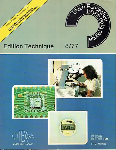 Uhren Rundschau / Revue de la montre
 Edition Technique, Heft 8. 