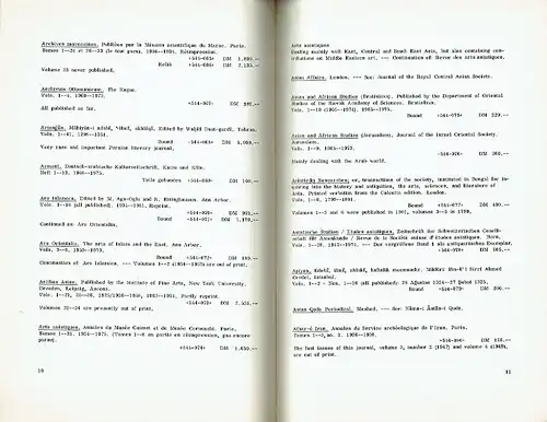 Periodicals and Series
 650 Backfiles in the Fields of Near and Middle Eastern Studies
 Catalog 544. 