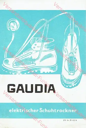 Gaudia elektrischer Schuhtrockner
 Prospekt. 
